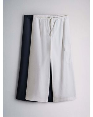 The Set 2 Pack Wide Leg Utility Pants - Blue