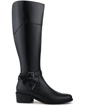 Jones Bootmaker Jones Bootmaker Slim Calf Phoebe Leather Long Boots - Black