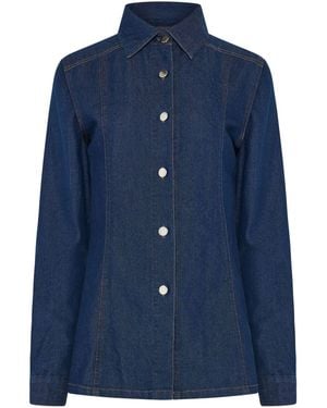 Long Tall Sally Fitted Denim Shirt - Blau