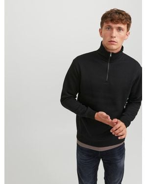 Jack & Jones Half Zip Sweatshirt - Black
