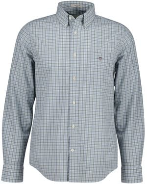 GANT Poplin Micro Check Shirt - Blue