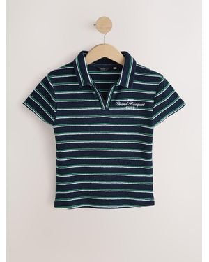 Next Towelling Polo Top - Blue