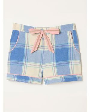 FatFace Large Check Pajama Shorts - Blue