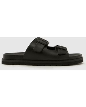 schuh Swift Leather Sandals - Black