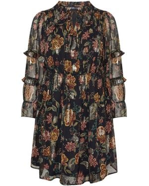 Yours Curve Party Metallic Tie Neck Dress - Black