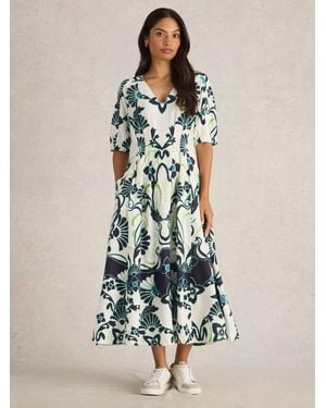 White Stuff Stuff Kate Linen Blend Dress - Weiß