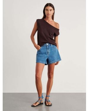 Jag Carrie Relaxed Cotton Denim Shorts - Blue