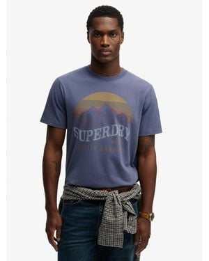 Superdry Outdoors Mountain Relaxed T-Shirt - Blue