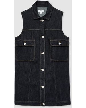 Reiss Brooklyn Sleeveless Denim Shift Dress - Blue