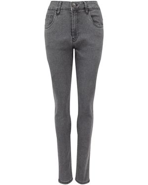 Weird Fish Gerrie Mid-Rise Slim Leg Jeans - Gray