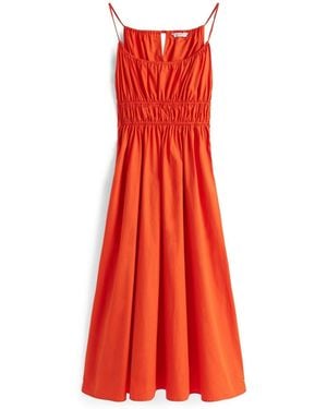 Tommy Hilfiger Smock Scoop Neck Maxi Dress - Red