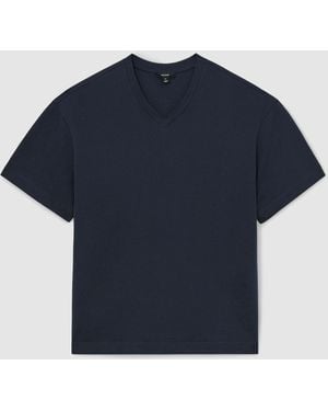 Reiss Cotton V-Neck Relaxed-Fit T-Shirt - Blue