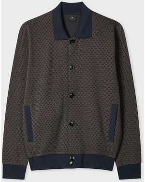 Paul Smith Textured Button Through Knitted Jacket - Black