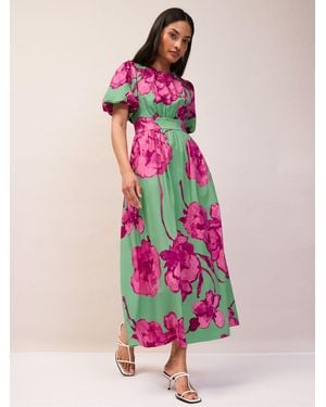 Ro & Zo Petite Seraphina Puff Sleeve Dress - Pink