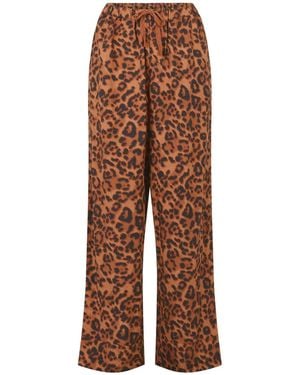 Chantelle Explore Drawstring Beachwear Pants, Leopard Print - Brown