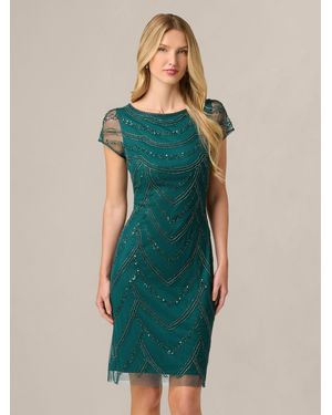 Adrianna Papell Beaded Cocktail Dress - Green