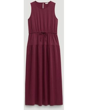Hush Ori V-Neck Waisted Jersey Dress - Purple