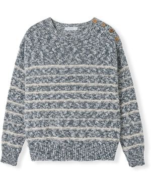 Celtic & Co. Linen Blend Breton Sweater - Gray