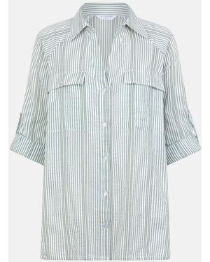 Accessorize Stripe Cotton Shirt - Blue