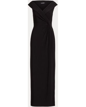 Ralph Lauren Jersey Off The Shoulder Gown - Black
