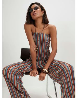 River Island Metallic Stripe Bandeau Top - Red