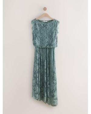 Next Occasion Lace-Embellished Draped Maxi Dress - Green