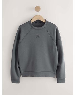 Next Charcoal Crew Neck Logo Sweatshirt - Gray