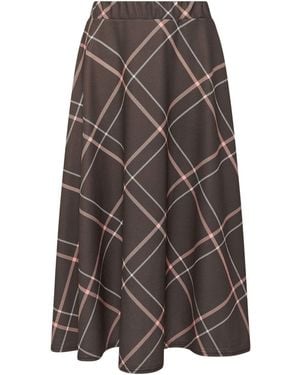 PixieGirl Petite Check Midaxi Skirt - Brown
