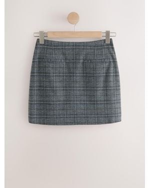 Next Check Mini Skirt - Gray