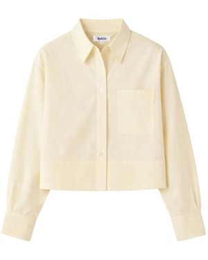 Ro & Zo Cotton Poplin Cropped Shirt - Natural