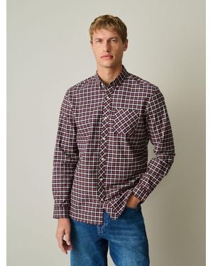 Next Stretch Oxford Check Long Sleeve Shirt - Multicolor