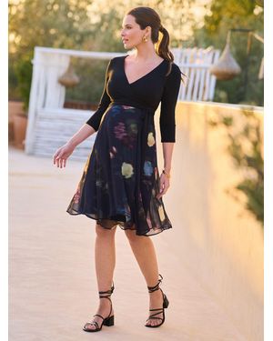 Seraphine Maternity & Nursing Wrap Dress - Blue
