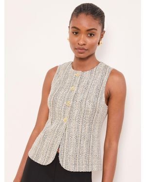 Lipsy Monochrome Boucle Waistcoat - White