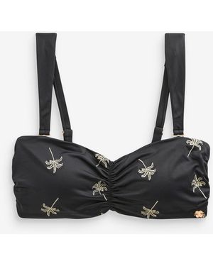 Never Fully Dressed Bandeau-Bikinioberteil Mit Stickerei - Grün
