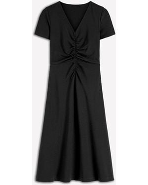 Boden Una Ruched Front Ponte Dress - Black