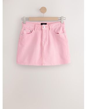Next Denim Mini Skirt - Pink