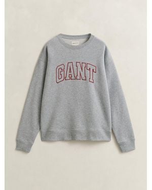 GANT Graphic Logo Crew Sweatshirt - Gray