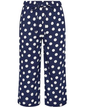 M Com Printed Cropped Trousers - Blue