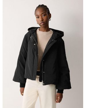 Jigsaw Short Hooded Puffer Coat - Black