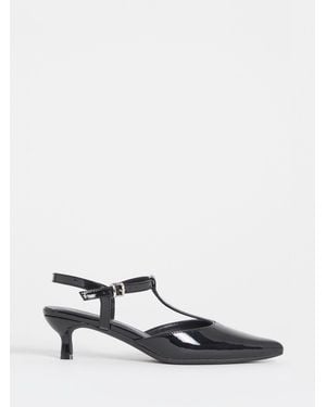 JD Williams Wide Fit T Bar Pointed Heels - White