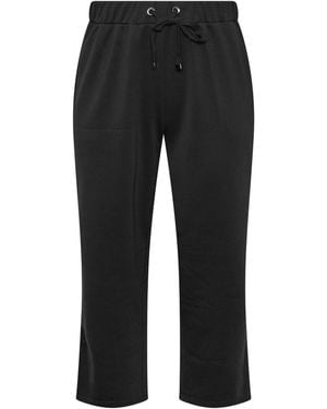 Evans Luxe Stripe Wide Leg Sweatpants - Black