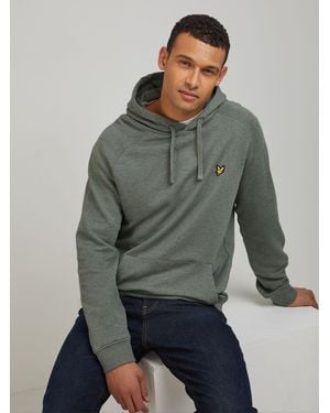 Lyle & Scott Tri Marl Raglan Hoodie - Gray