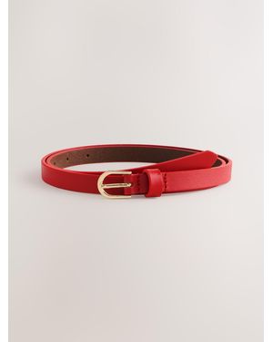 Next Skinny Leather Belt - Red