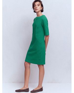 Boden Neckband Ottoman Shift Dress - Green
