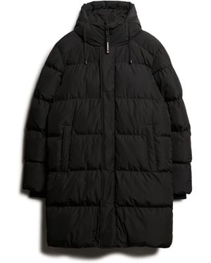 Superdry Hooded Sports Puffer Coat - Black