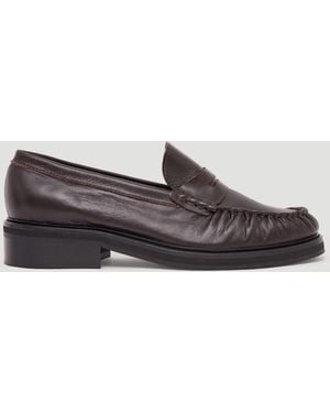 Hush Penny Chunky Leather Loafers - Brown
