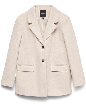 Vero Moda Loose Felt Blazer - Natural