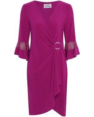 Gina Bacconi Debby Wickelkleid Mit Flatterärmeln - Lila