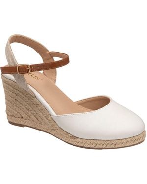 Lotus Wedge Espadrille Shoes - White