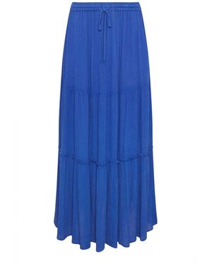 M Com Crinkle Maxi Skirt - Blau